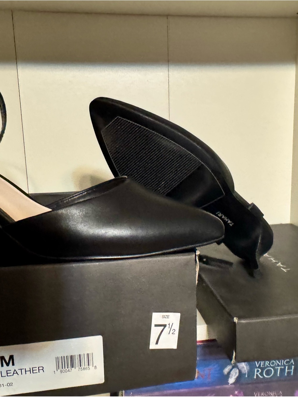 Tahari Black Pointed Toe Mules